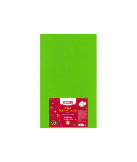 Fetru, 50x30cm, 180g/m2, verde neon, 10 foi, MAXI